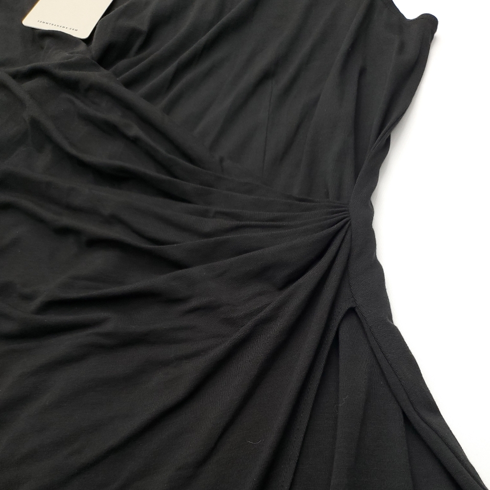 Tommy Bahama Tambour Side Gathered Stretch Black Dress Womens Size XL - Picture 6 of 11